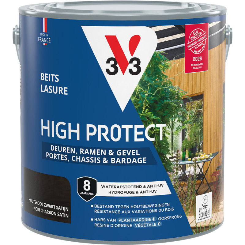 Lasure pour bois High Protect noir charbon 2,5 L V33