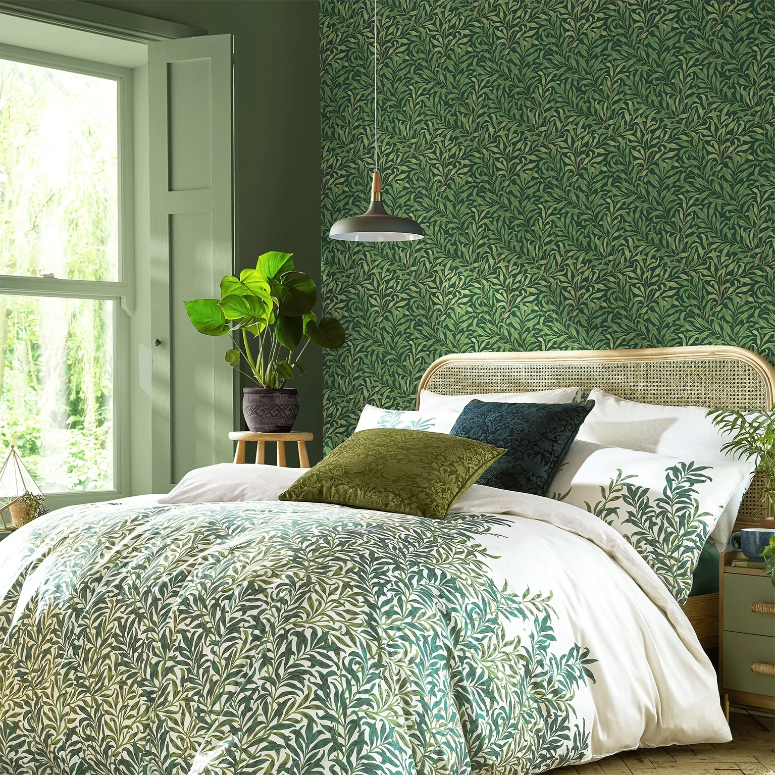 William Morris at Home Papier peint intissé WILLOW BOUGH Vert foncé