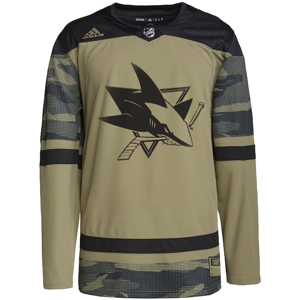 San Jose Sharks adidas Military Appreciation Team Authentic Custom Practice Jersey - Camo