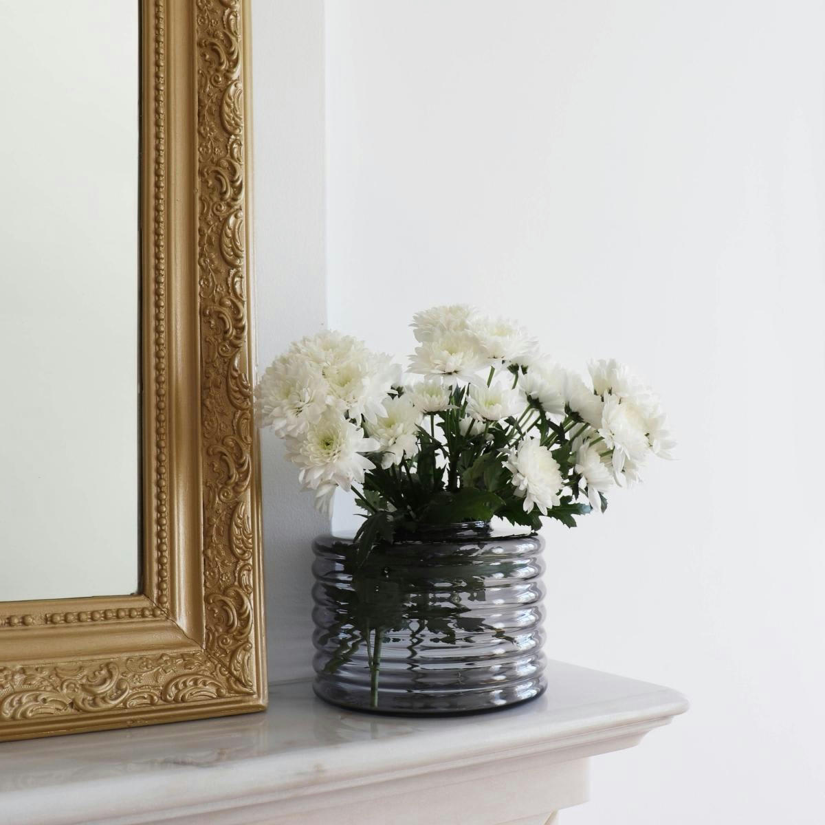 LUKA - Vase déco en verre soufflé gris anthracite