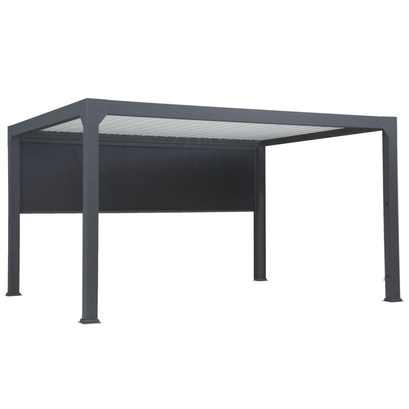 Store manuel pour pergola bioclimatique Pianela noir sable 5 x 2,5 m