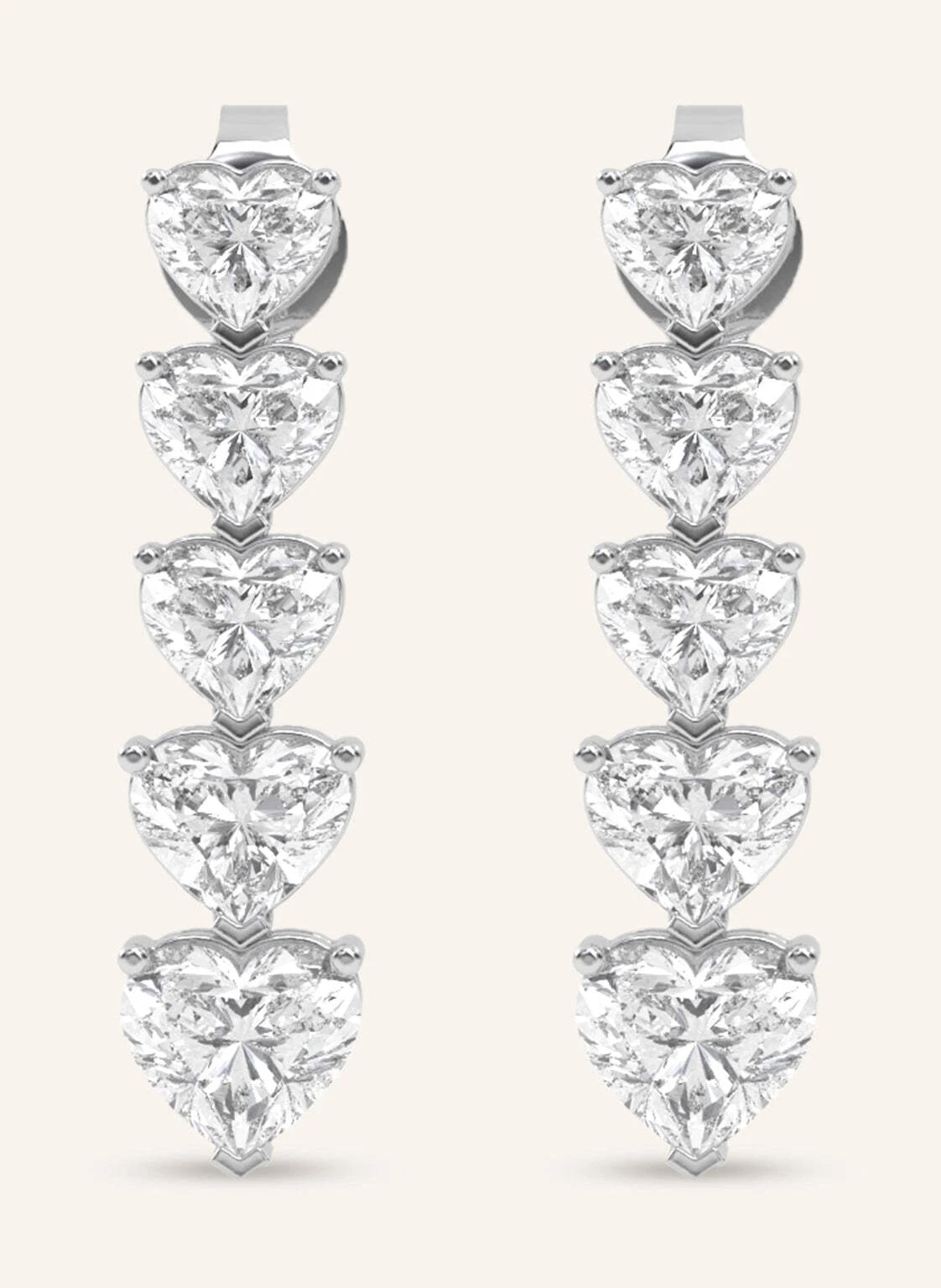 VEYNOU Ohrhänger CARA aus 14 Karat Weißgold und 3,20ct. Lab-Grown Diamanten