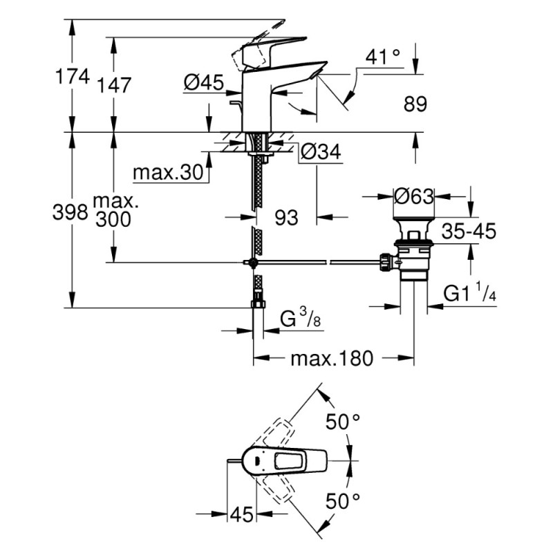 Mitigeur pour lavabo Start Loop S noir GROHE