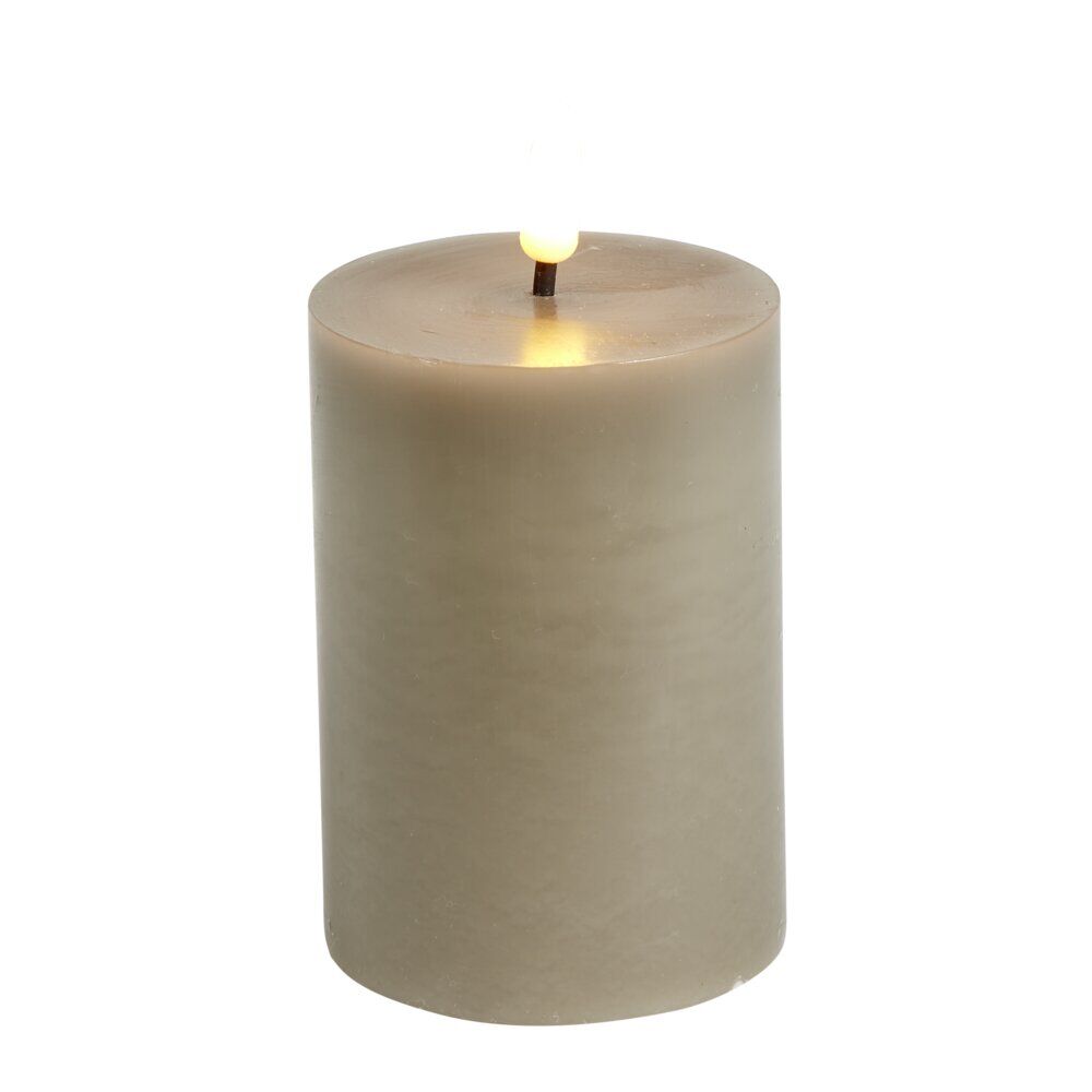 Bougie pilier à LED grise Ø7xH10cm