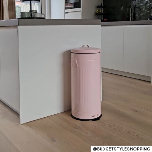 Pedaalemmer retro look - roze - 30 liter