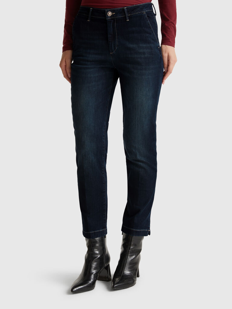 Slim fit denim chinos