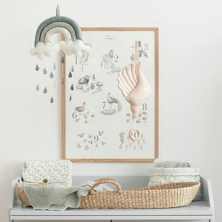 - Mobile décoratif arc-en-ciel vert d'eau (29 x 18 cm)