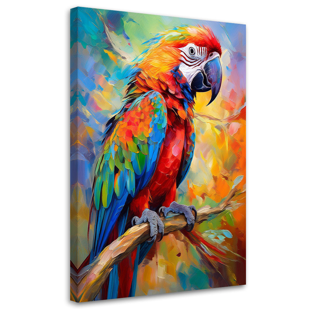 Feeby Obraz na płótnie, Papuga Abstrakcja Zwierzęta 40x60