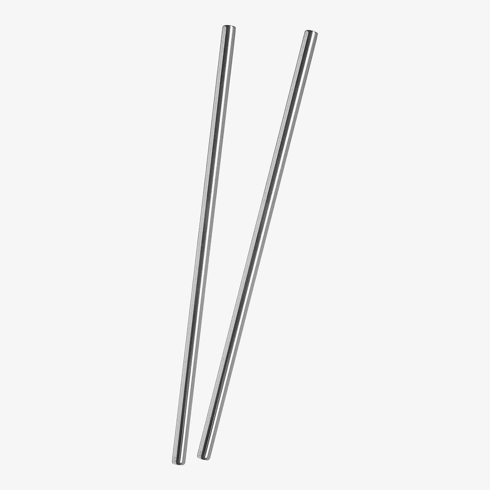 Edelstahl-Trinkhalme Silber, 2 Stück