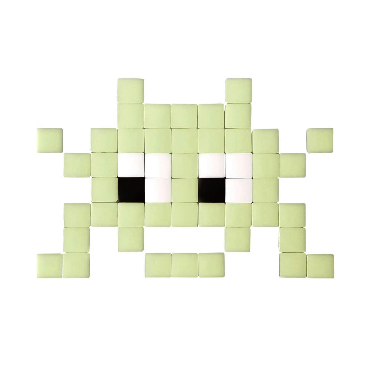 OUTDOOR - Mosaïque invaders en verre vert clair
