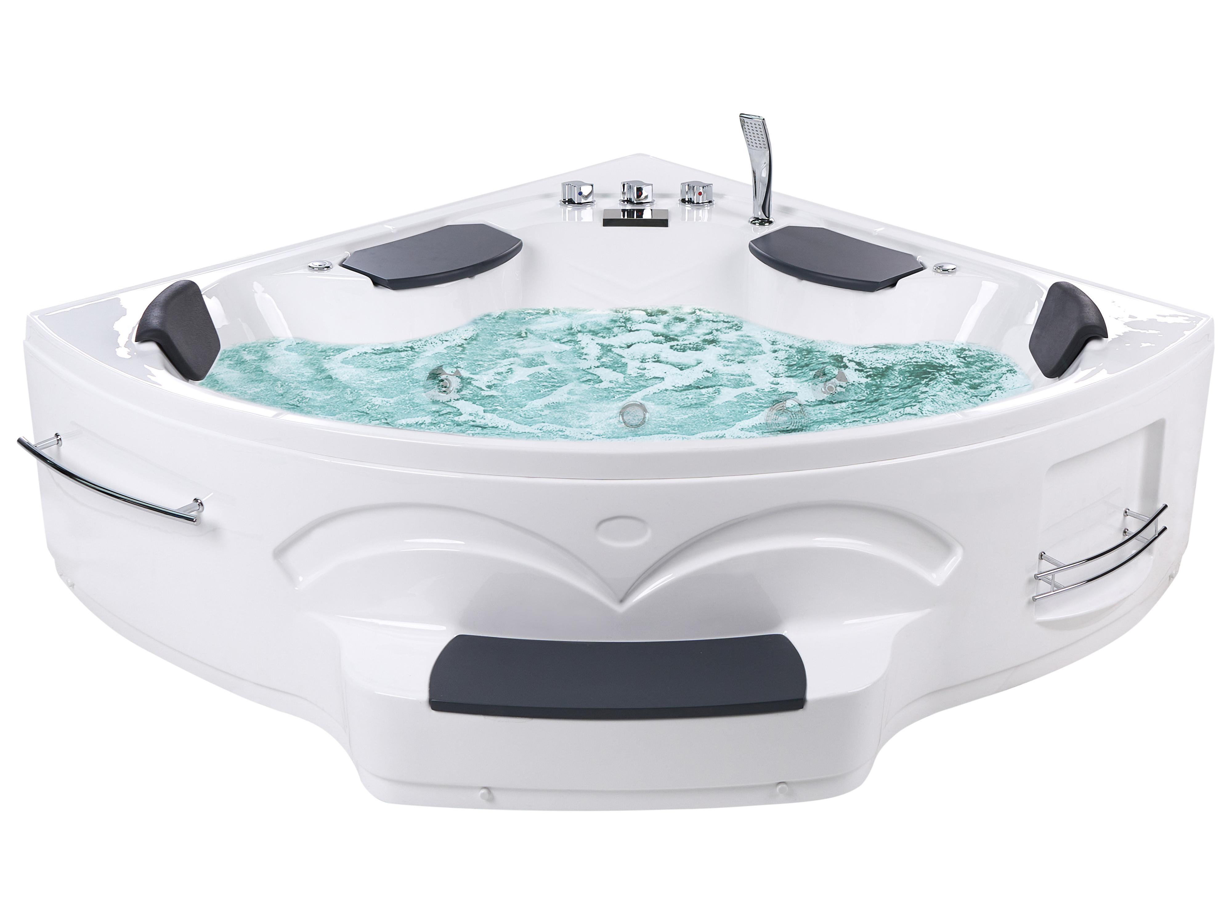 Corner Hot Tub with LED CUYABENO 2110 x 1500 mm White