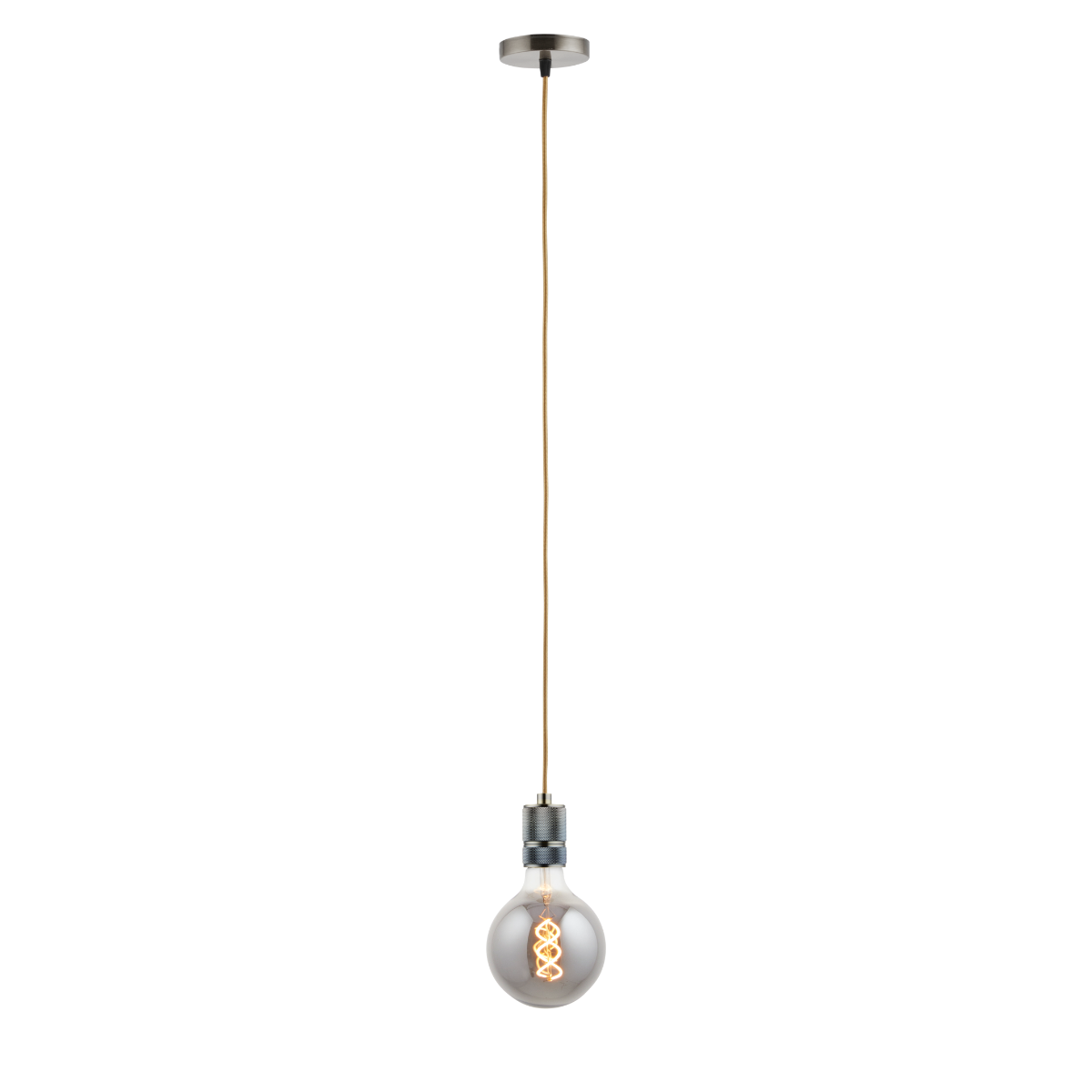 Lighto | Pendel Brons | Inclusief Lichtbron Rookglas | Classic | 1.5m Snoer | Met Plafondkap