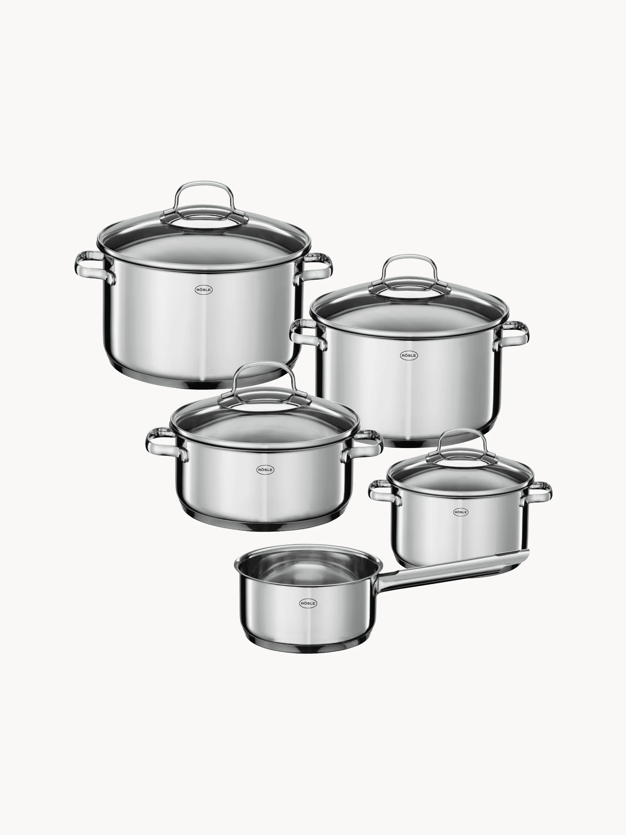 Koch-Set Elegance aus Edelstahl, 5er-Set