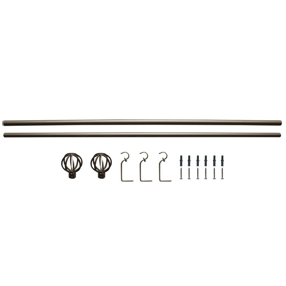 Kit Tringle Extensible 167-305 cm embouts sphère gris chromé
