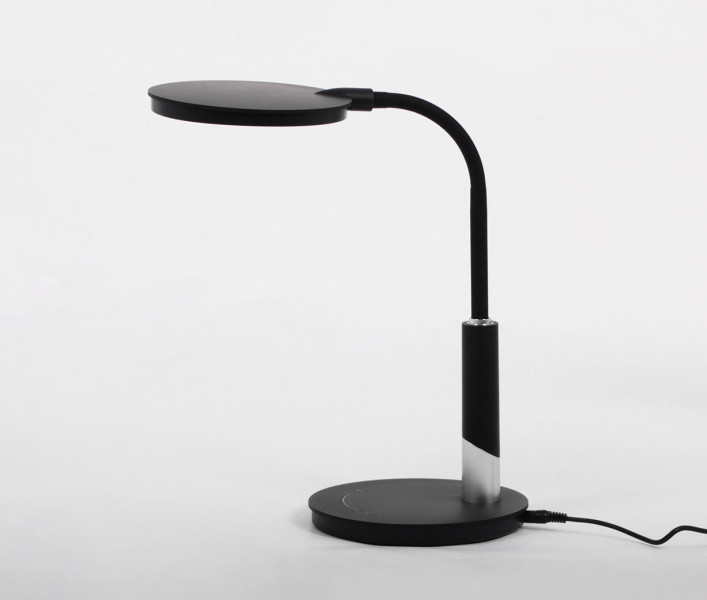 Lampka biurkowaDino czarno-srebrna LED 10W Neutralna biel wys:37cm Kaja