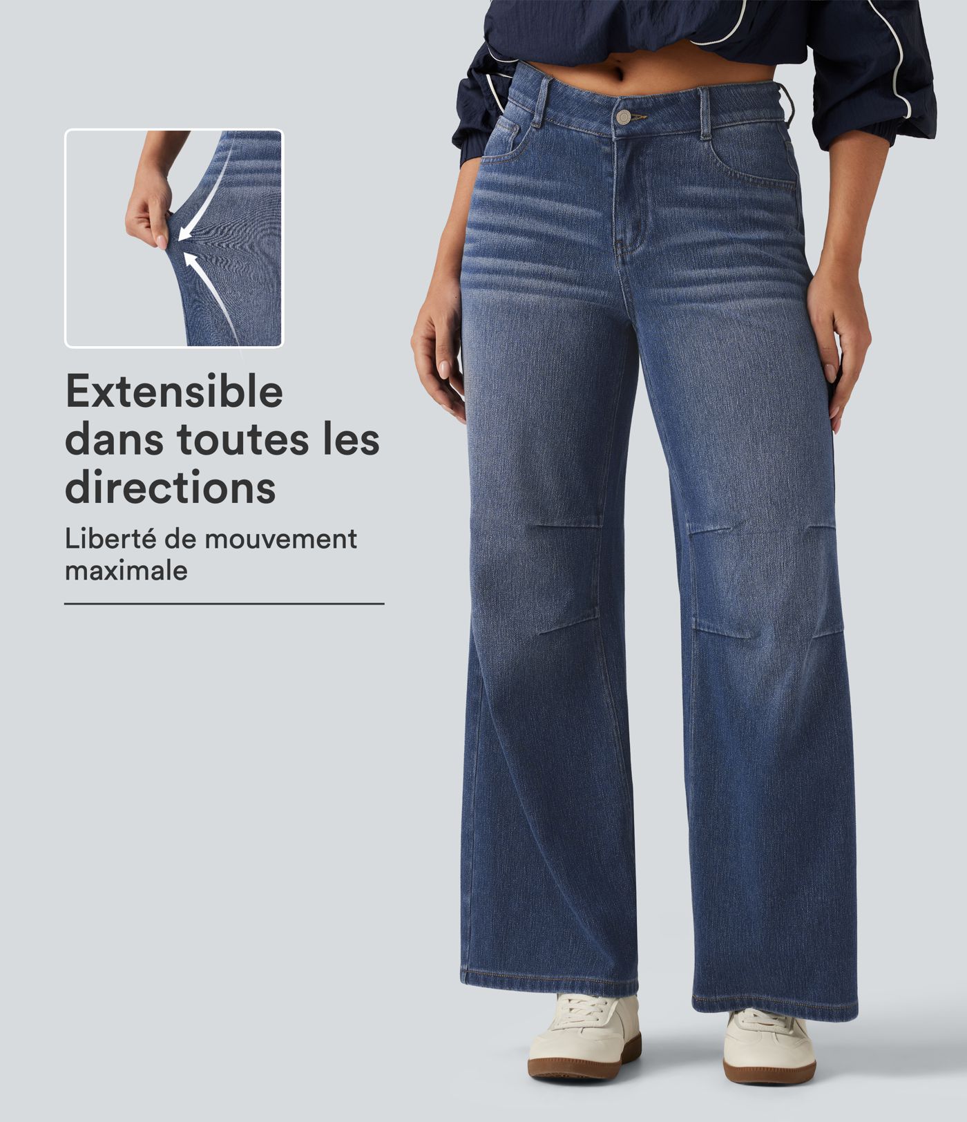 Jean large Halara Flex™ taille haute à taille en V avec poches