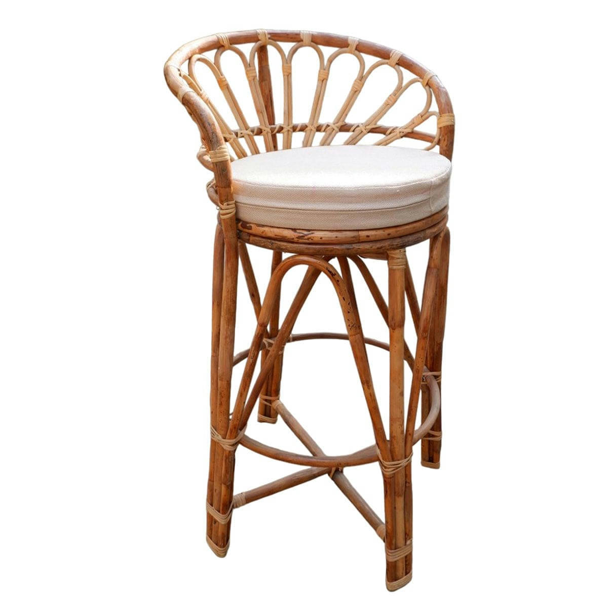 - Tabouret de bar en rotin avec coussin