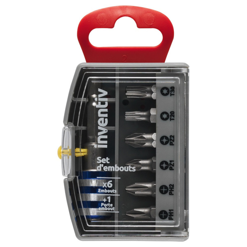 Set d'embouts de vissage avec porte-embout 6 pièces INVENTIV
