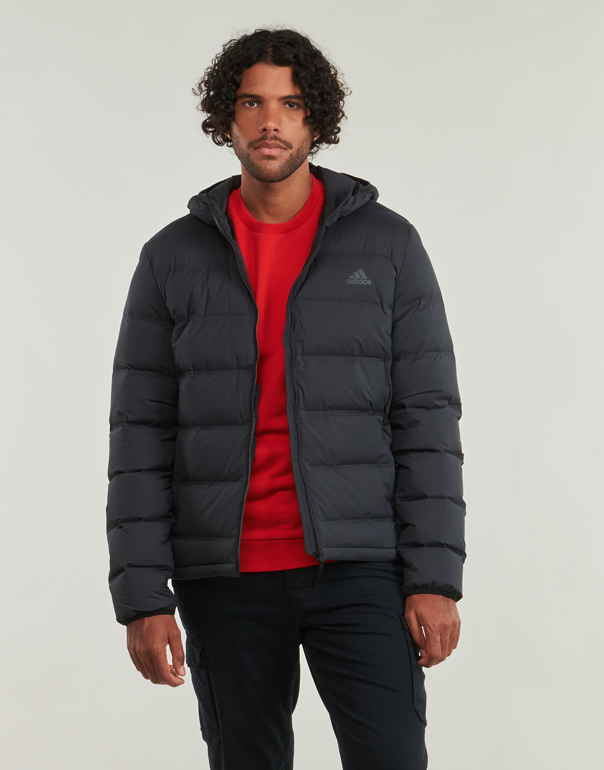 adidas - Helionic Stretch Hooded Down Jacket - Black