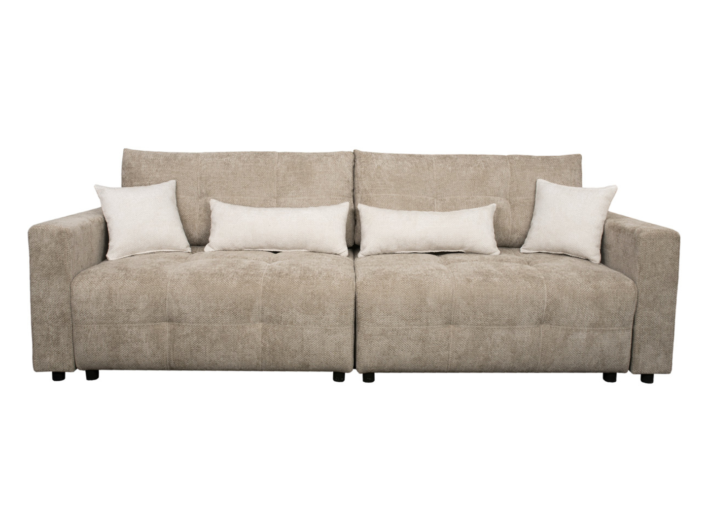 Sofa trzyosobowa Belfast rozkładana z pojemnikiem plecionka beżowa