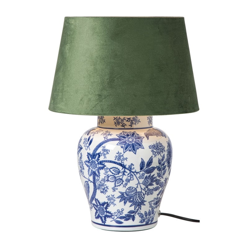 Lampvoet keramiek - wit/blauw - &Oslash;18x22 cm