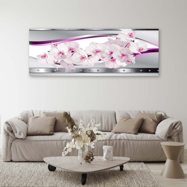 Feeby Obraz na płótnie Biało różowa orchidea 90x30