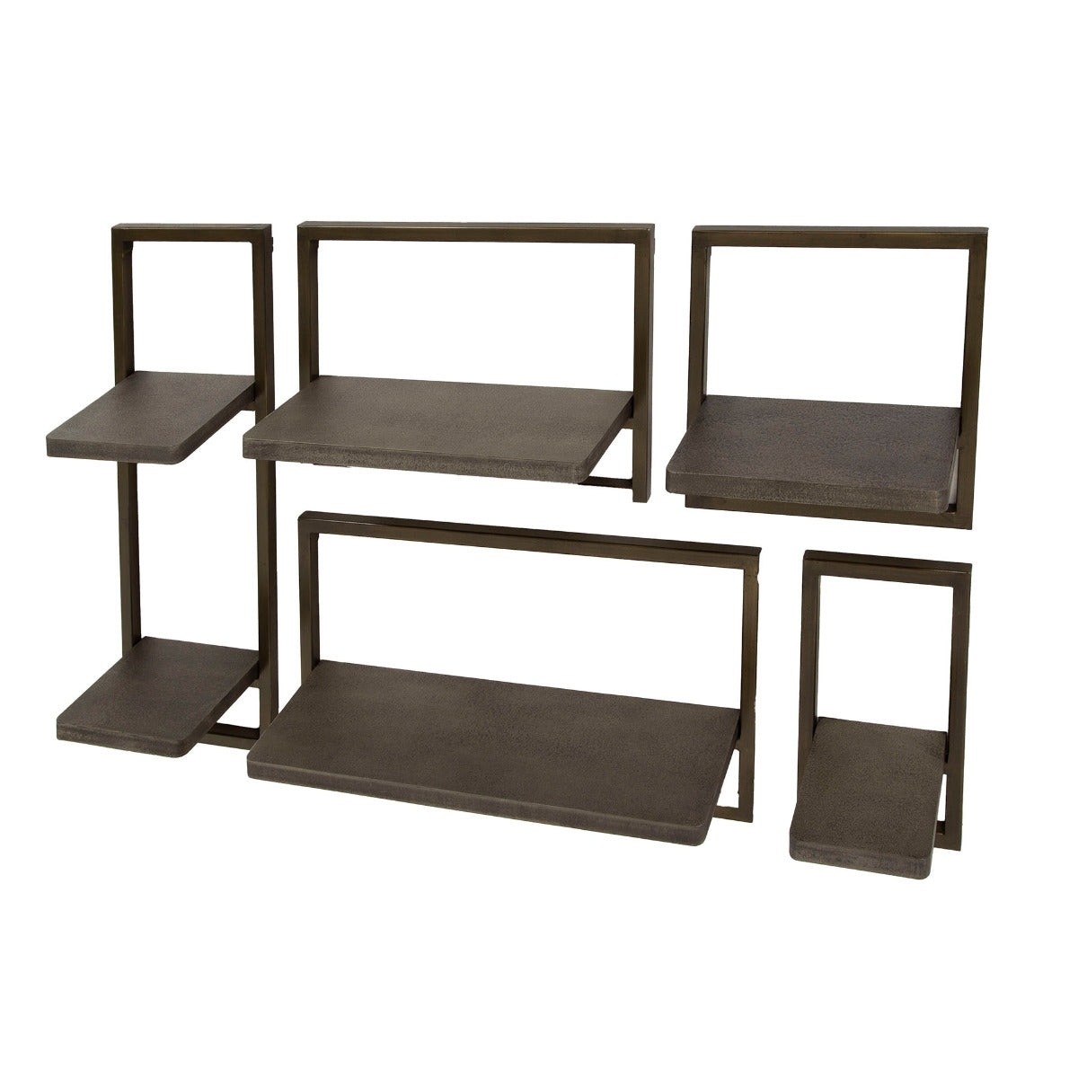Fraaai - Nowi wandschap set van 5 - brons antiek