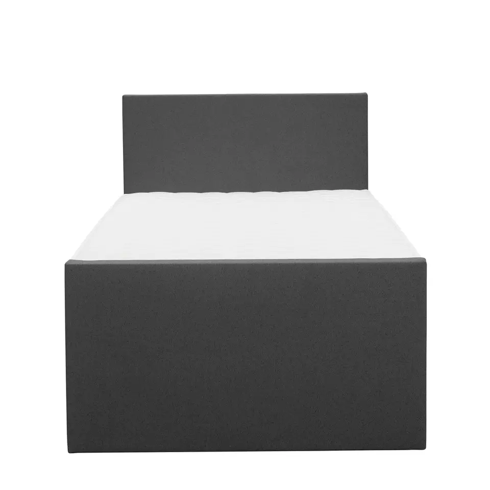 Boxspring met voetbord Liv egaal - antraciet - 120x200 cm - vierkante poot