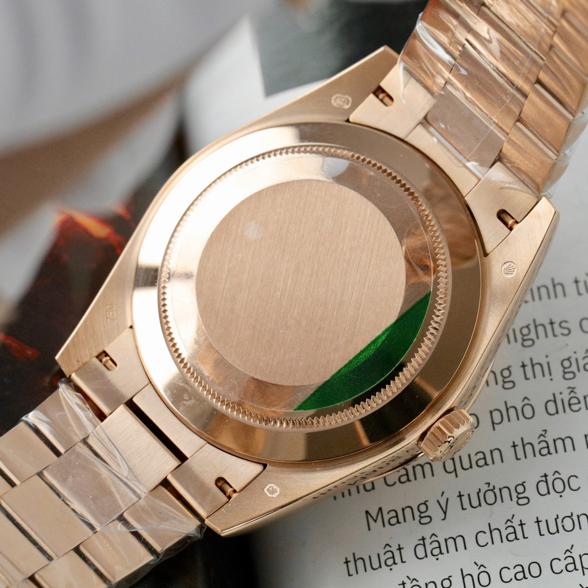 Rolex Day-Date RG Plated Eisenkiesel Dial CZ Diamonds 36mm Super Clone