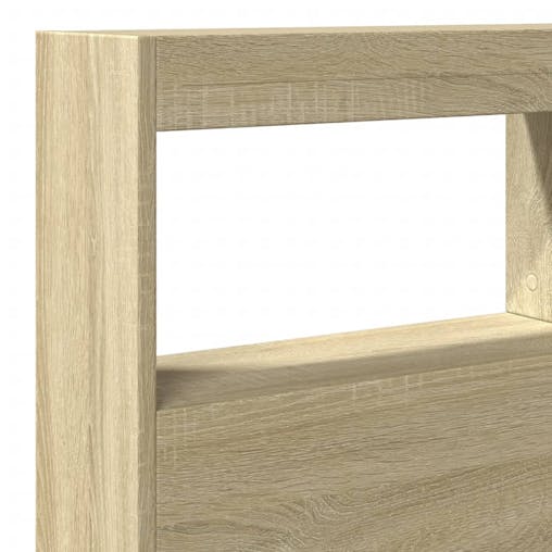 NNEVL Headboard Cabinet with LED Sonoma Oak 140x17x102 cm