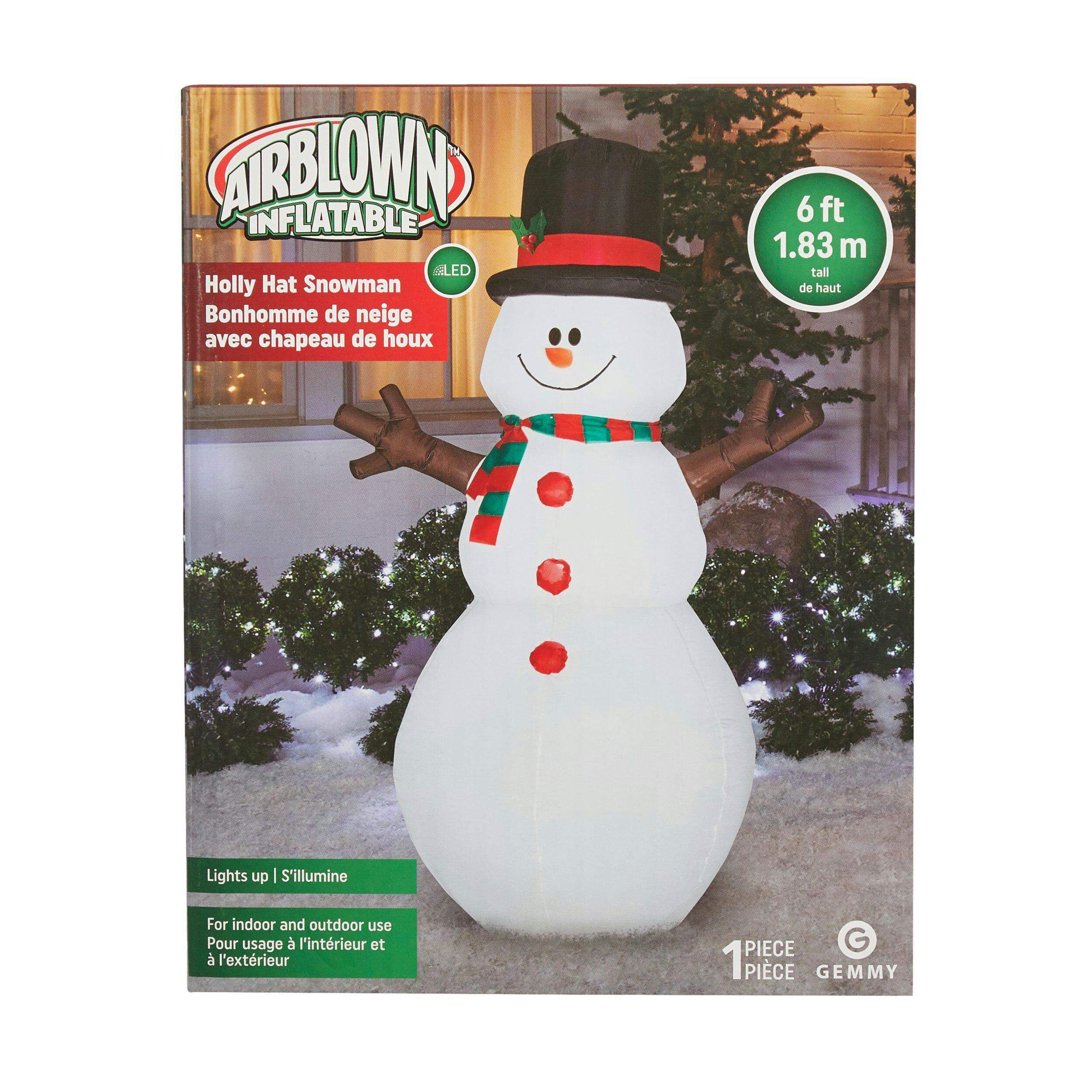 Gemmy Airblown®  Snowman Christmas Decoration, 6-ft