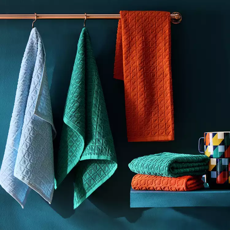 Habitat Geo Terry Pack of 5 Tea Towels