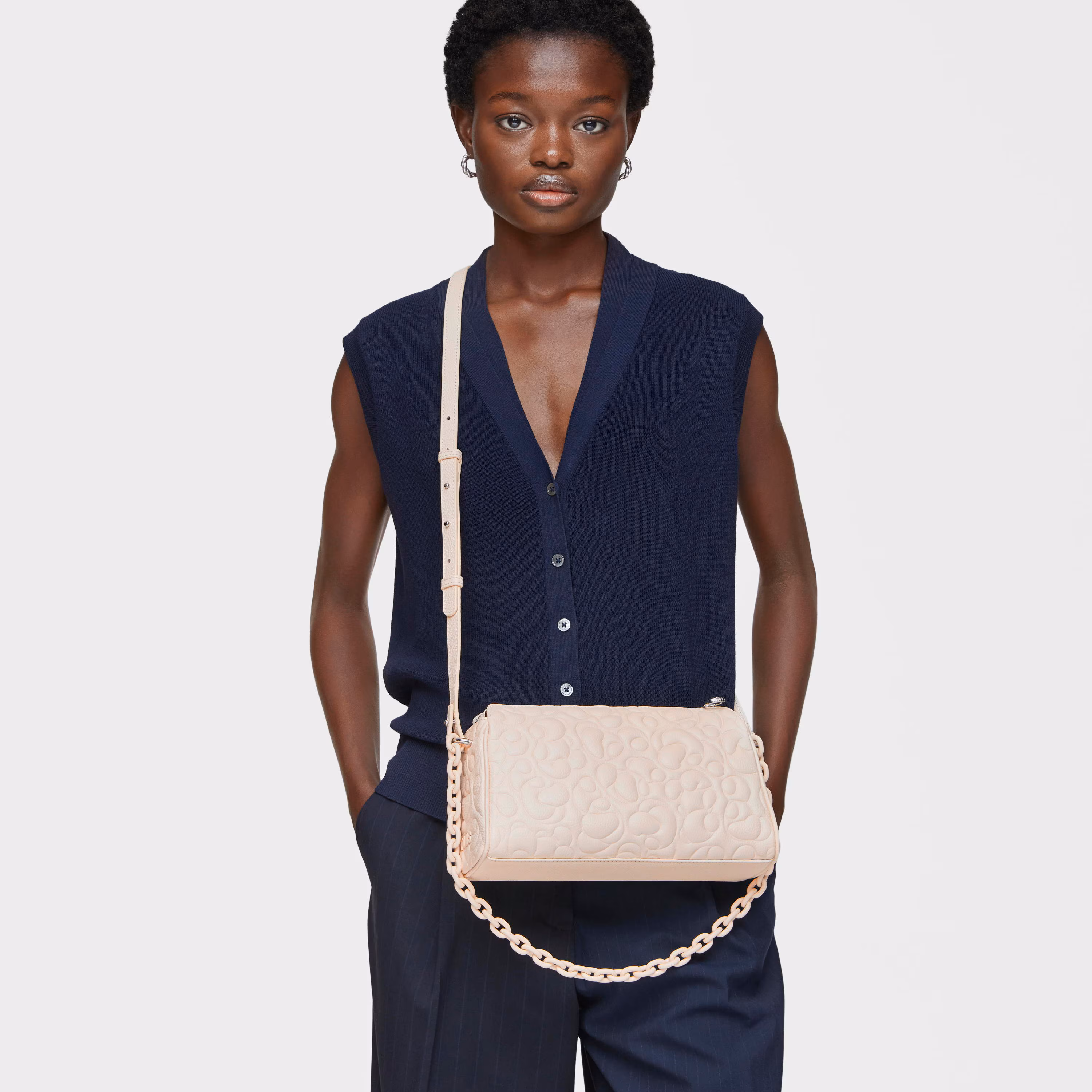 Bandolera grande de piel beige TOUS Greta