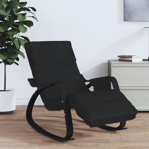 NNEVL Rocking Chair Black Fabric