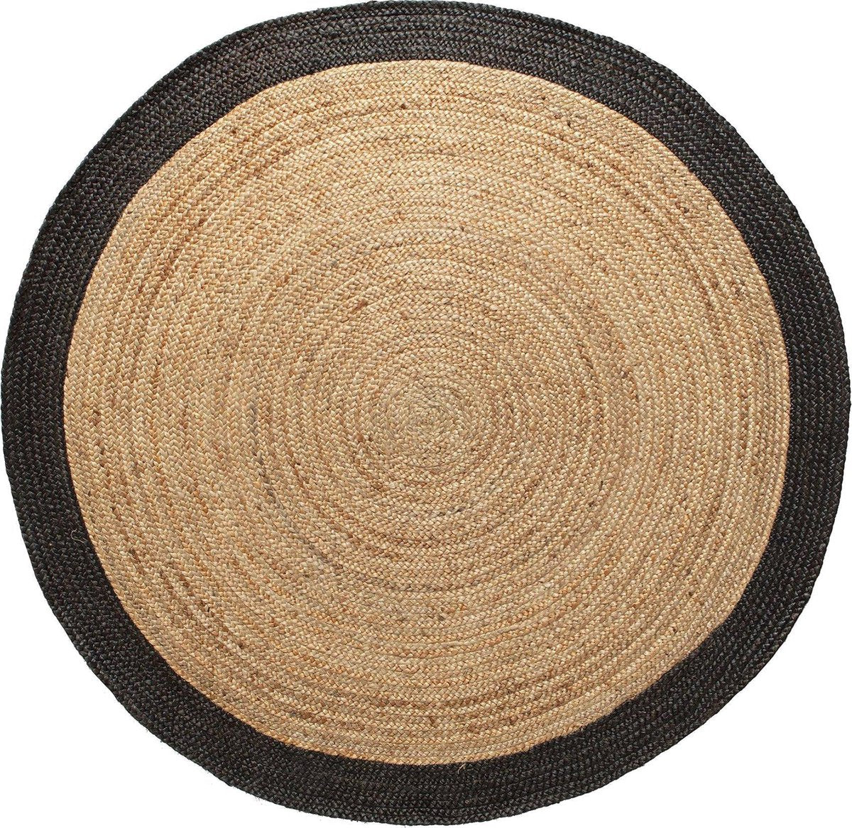Mrcarpet Rond jute vloerkleed Naturel antraciet 240cm