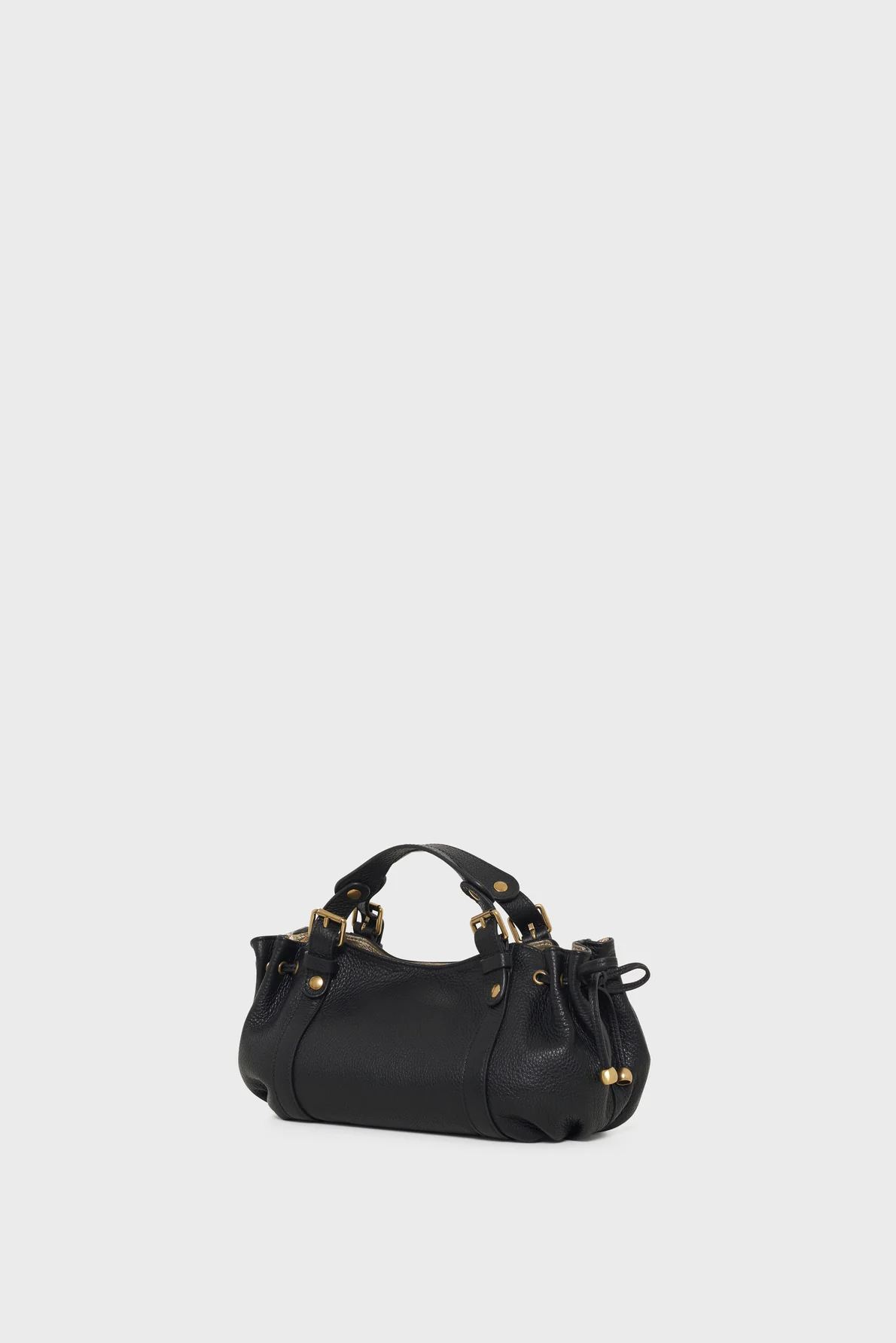 Mini sac à main en cuir grainé intérieur métallisé– 12H