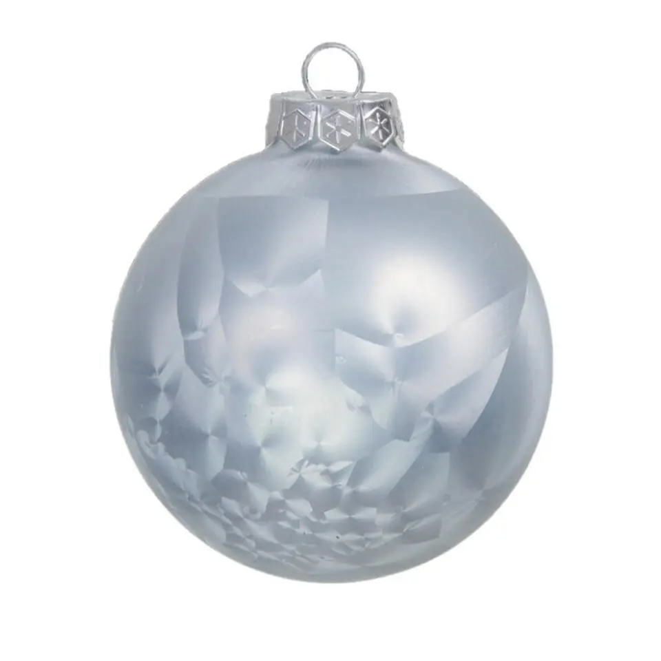 Othmar Decorations Luxe kerstballen - 16x -4 cm - wit/grijs -glas