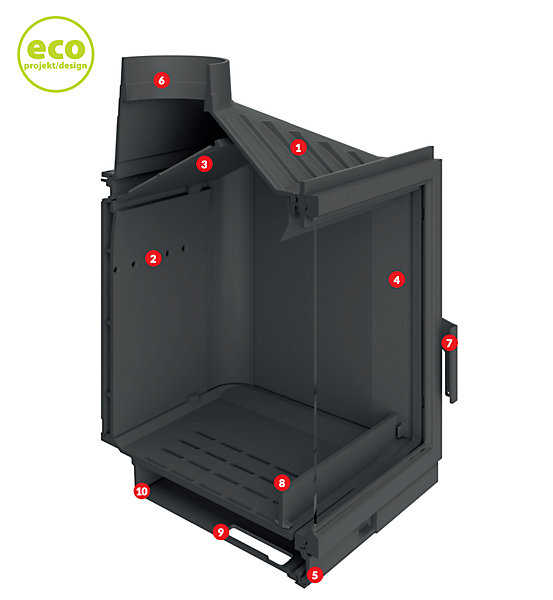 INSERT CHEMINéE KFD ECO MAX 7 L-R basic - Côté: Gauche - Volet : Sans - Support : Sans - Entrée d'air direct : Sans