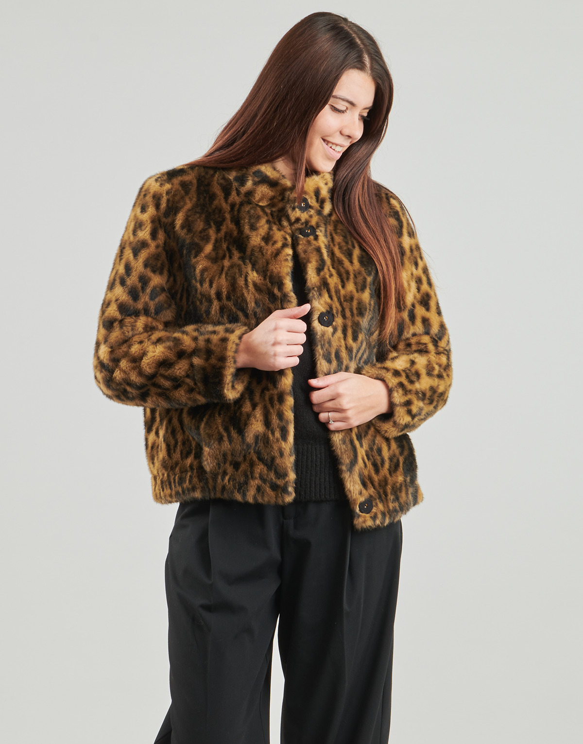 Guess - LUNA FAUX FURE LEOPARD - Leopard