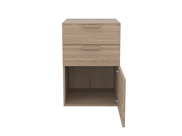 Armoire basse effet chêne 2 portes et 2 tiroirs GoodHome Atomia H. 75 x L. 50 x P. 58 cm