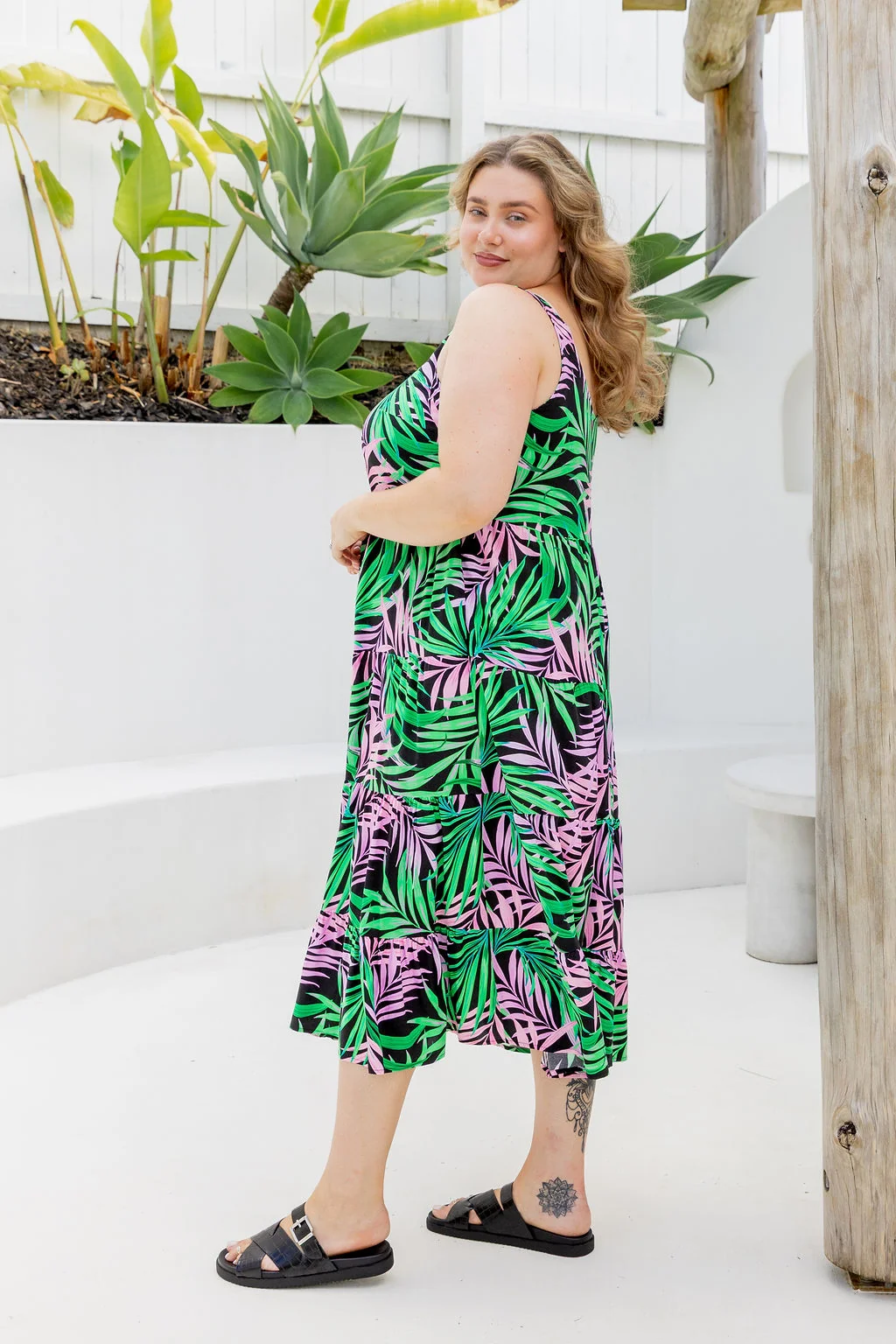 Ronnie Maxi Dress in Midnight Jungle