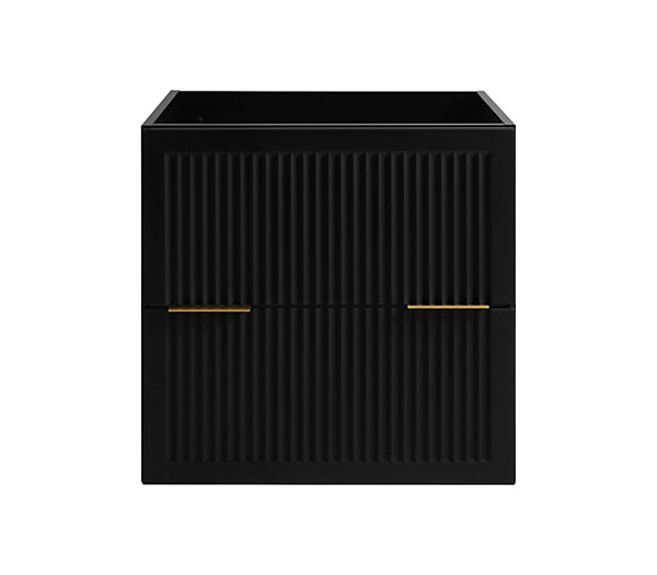 Meuble de salle de bain noir, 60 x 44,5 x 60,7 cm, sans plateau