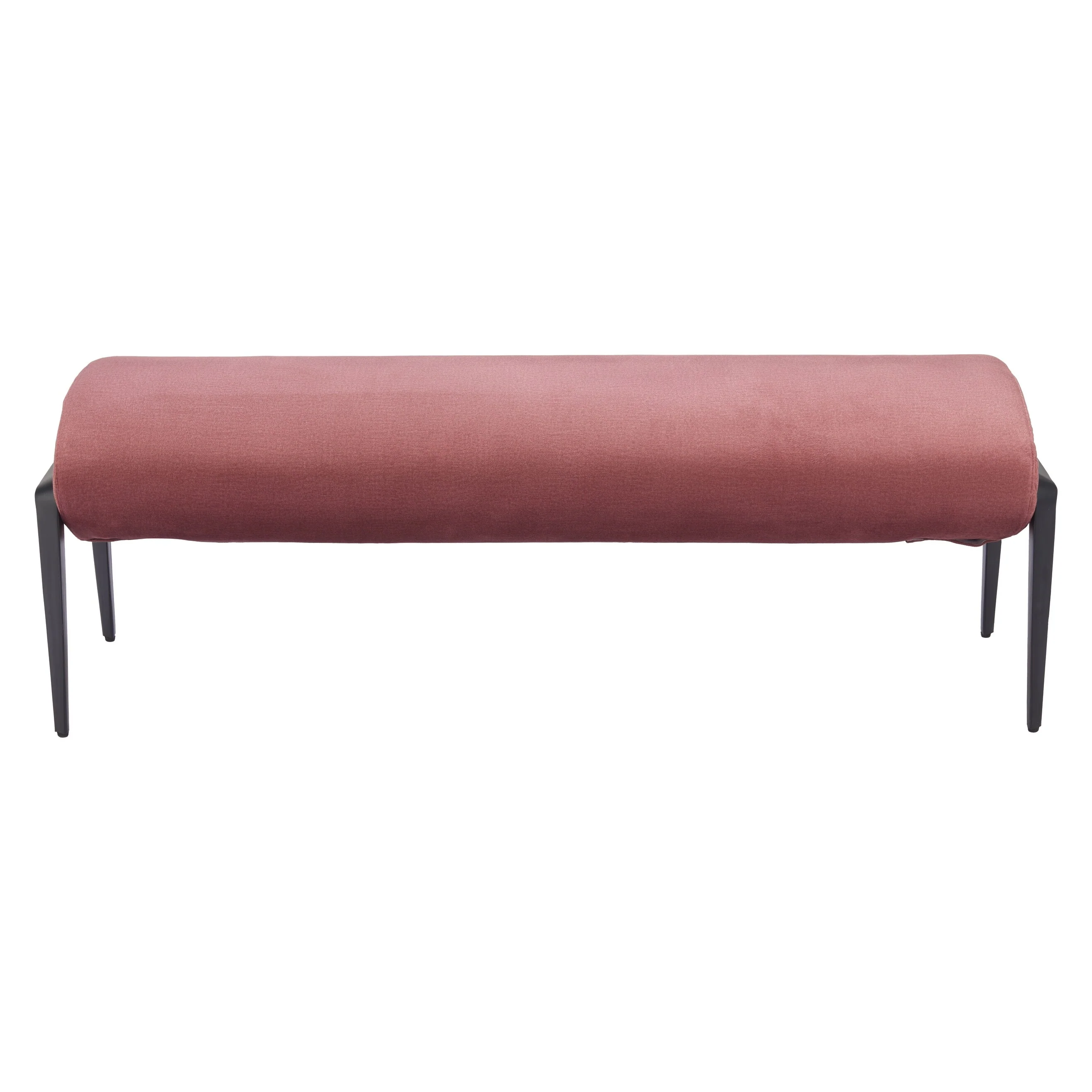 HomeRoots 54 Brown Velvet Upholstered Bench - 53.5' X '18.9' X '16.1