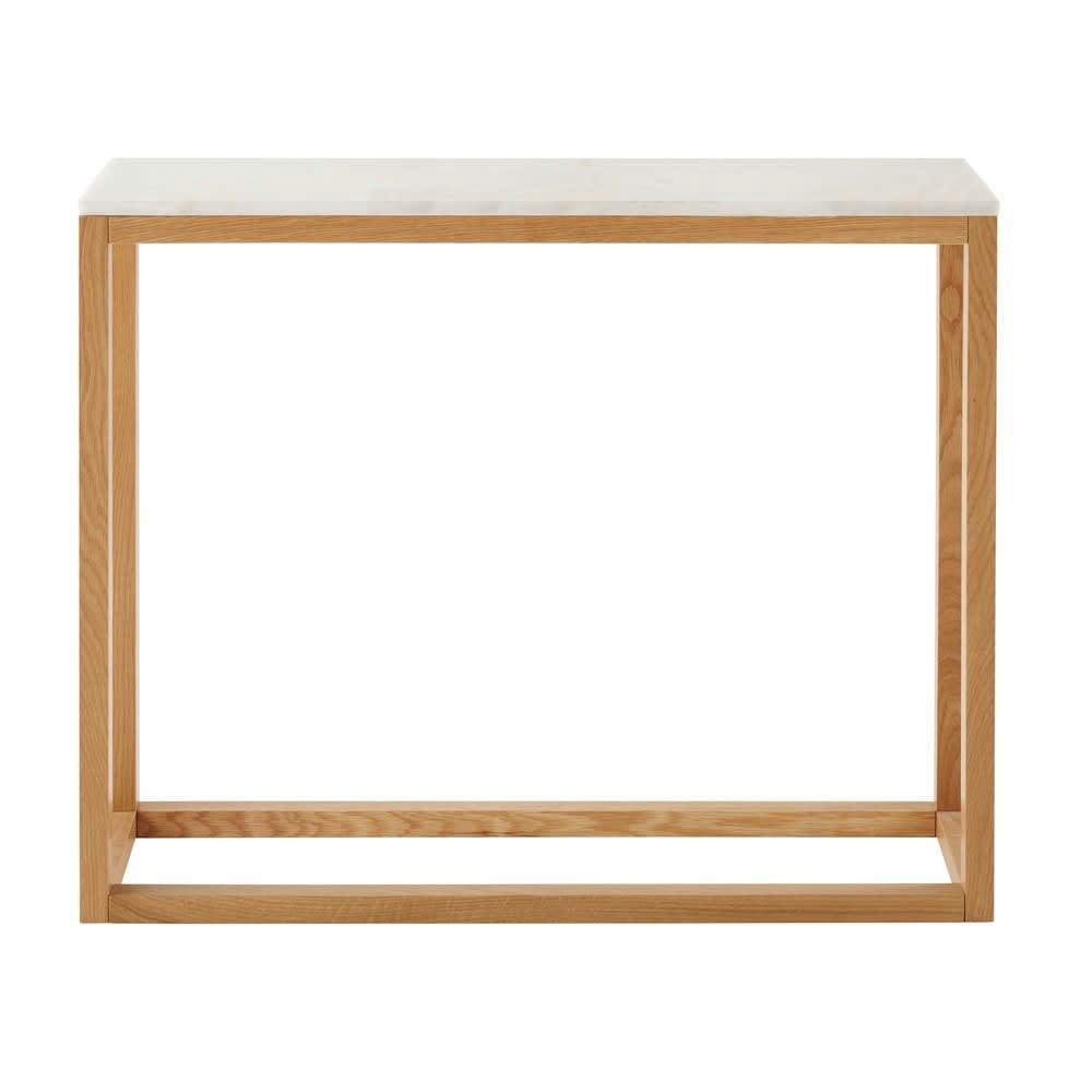 Marlow - Console en marbre blanc et chêne massif
