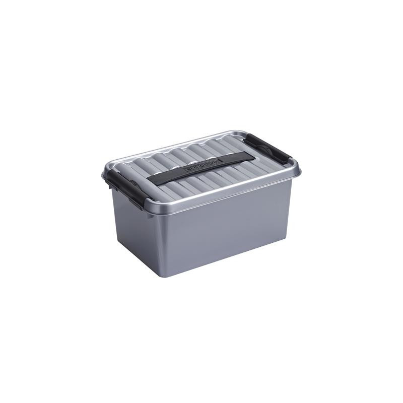 Box de rangement Q-line avec couvercle à clips gris 6 L SUNWARE