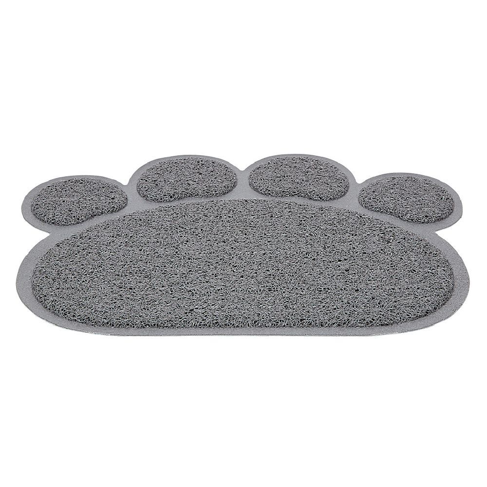 Tapis repose gamelle gris pour chat en silicone