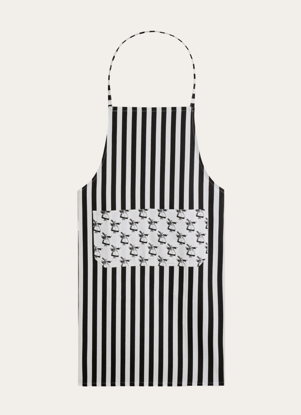 TABLIER EN COTON DRAPEAU BRETON BLANC / NOIR