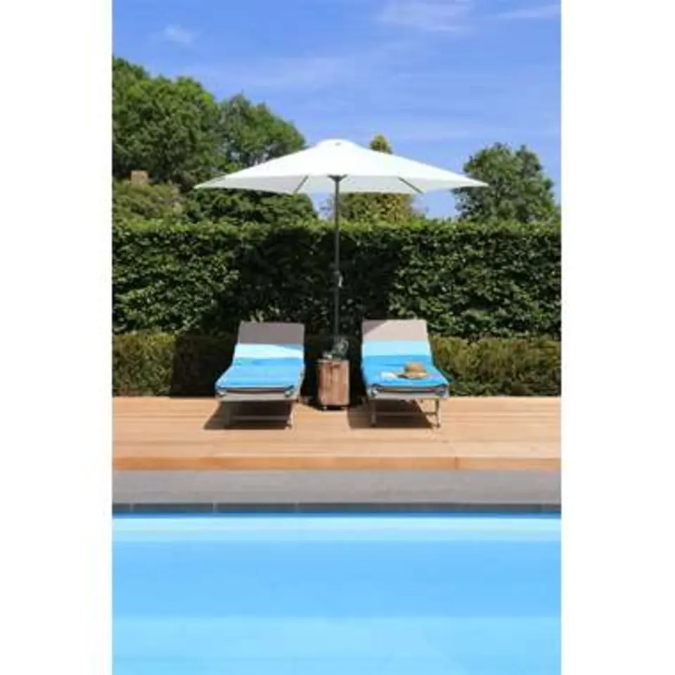 PimXL Luxe 6-ribs Parasol - &Oslash;300cm - Wit