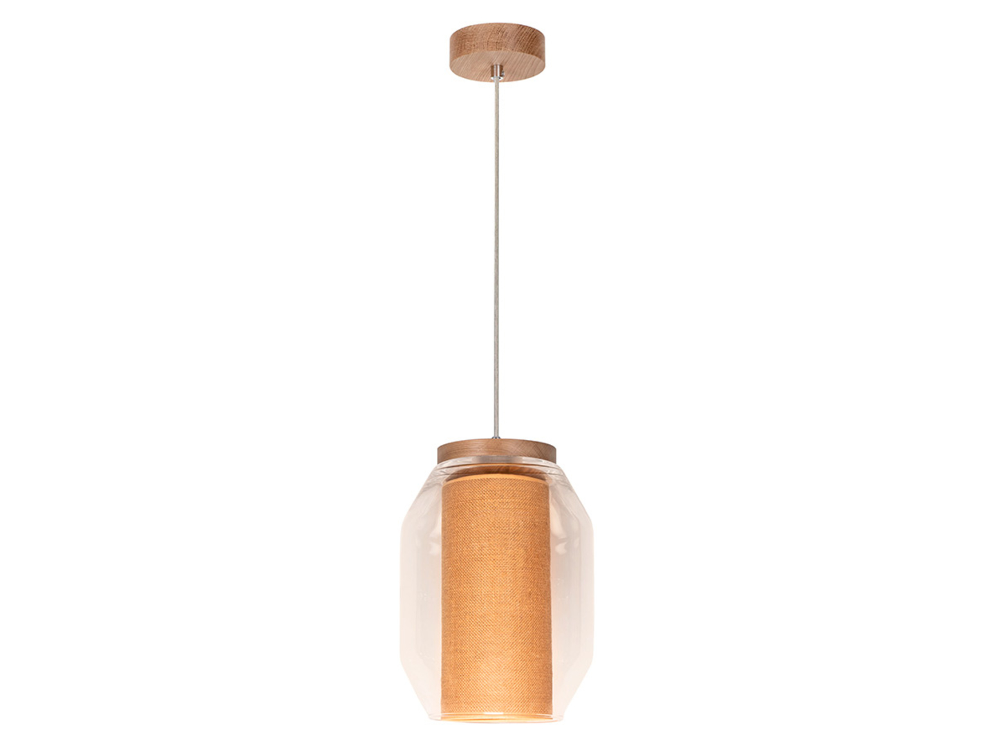 Lampa wisząca Vaso Jute tkaninowa beżowa