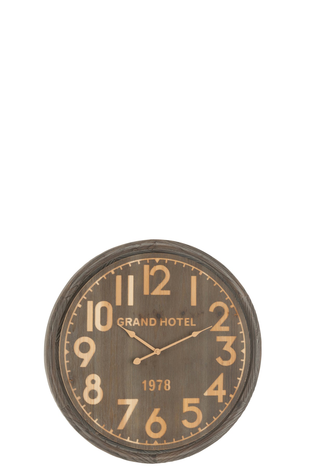 J-Line klok Grand Hotel - hout - naturel - small - Ø 58 cm